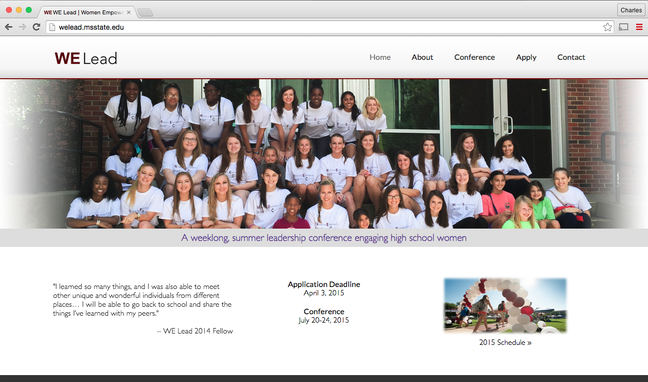 WE Lead Website Screenshot